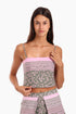Short top in cotton with adjustable straps